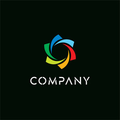 Color full swing swirl logo design vector editable business brand identity royalty free image