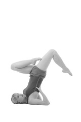 young flexible woman doing yoga
