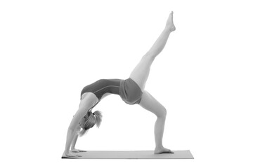 young flexible woman doing yoga