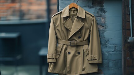 long overcoat on a hanger