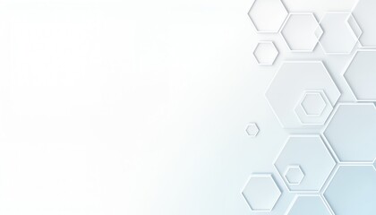 A clean white background with subtle hexagonal patterns and soft shadows, ideal for modern, minimalistic presentations.