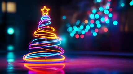 Neon christmas tree