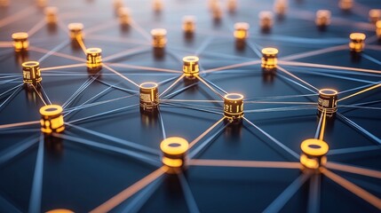 Interconnected Network of Cylindrical Nodes with Glowing Lights