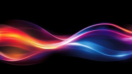 Abstract colorful waves of light on a black background, conveying energy and movement.