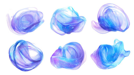 Artistic Swirl of Blue and Purple Light Leaks Generative AI