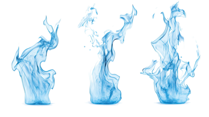 Captivating Blue Flames Dancing in a Cool Ethereal Display Generative AI