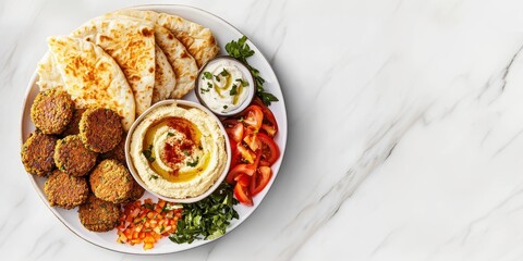 a plate of food with a variety of toppings