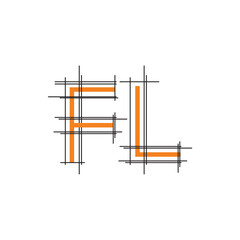Letter fl construction and architect logo design vector editable business brand identity royalty free image