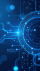 Obraz premium Futuristic blue technology background with hud element