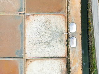 Bird's Eye View of Salt Pans Near Marsala, Sicily