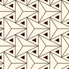 Contemporary geometric pattern. Repeated triangles motif. Seamless surface design. Modern geo abstract background. Minimalist wallpaper. Simple ornamental digital paper, textile print. Vector art