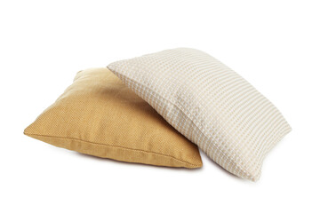 Two different color pillows isolated on white