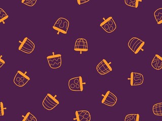 Autumn oak seamless leaves and acorns pattern for fabrics and linens