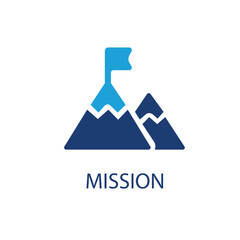 Mission icon or logo in modern line style. High quality black outline pictogram for web site design and mobile apps. Vector illustration