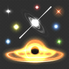 Black hole pulsar colored stars isolated vector