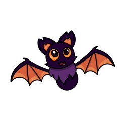 very cute bat on a white background for Halloween