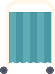 Medical folding screen standing on wheels, medical furniture on white background