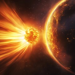 Obraz premium how solar wind interacts with earths atmosphere and magnetosphere affecting space weather