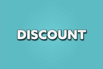 Fototapeta premium Discount. A Illustration with white text isolated on light green background.