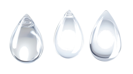 Clear Water Drops Captured in Serene Light on a Reflective Surface Generative AI