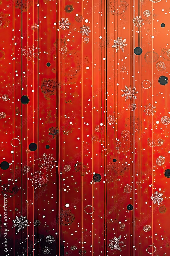 Poster geometric abstract patterns in red and black create a festive christmas wallpaper design