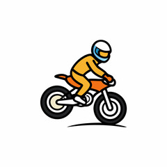 Dynamic dirt bike rider in action stylish vector t shirt design on white background