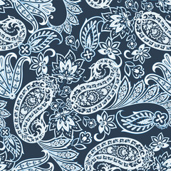 Seamless Paisley pattern in indian style. Floral vector illustration
