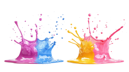 Bright Splashes of Colorful Paint Creating Artistic Patterns Indoors Generative AI