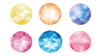 Colorful Watercolor Circles With Vibrant Hues and Soft Textures Generative AI