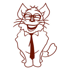 Cat Design Nerd Horn-rimmed Glasses Geek Smart Intelligent Funny Cool Tie Suit Cartoon Cute Cats Lovers Cartoon Comic Fun Love Sweet Kittens Adorable Feline Playful Kitties Fur Baby Paw Pet Owners	
