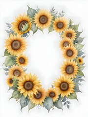 Sunflower Flower Wreath Flower Frame