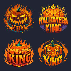 Pumpkin King Halloween Vector Design Collection