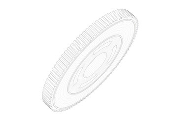 Black cogwheel on white background.