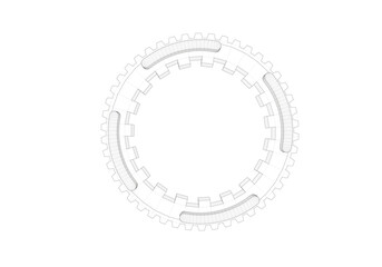 Black cogwheel on white background.