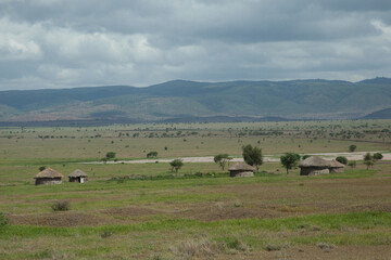 Obraz premium Maasai Mara village, Kenya, Africa