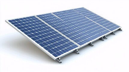 photovoltaic solar panel system on a white background 3d rendering