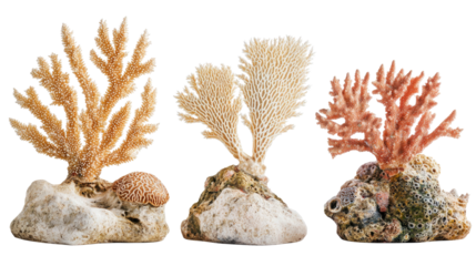 Colorful Coral Reef Types Thriving on Rocky Substrate Generative AI