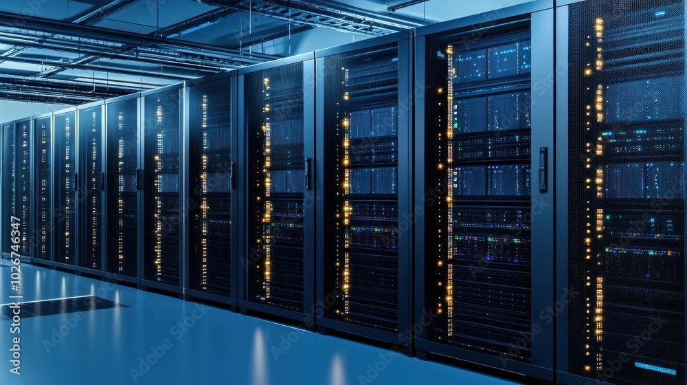 Poster server racks in a data center