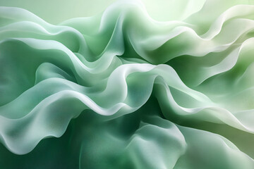 Obraz premium Soft green gradient background with abstract fluid shapes and gentle curves. Ideal for modern digital art, calming atmosphere, and refreshing spring themes.