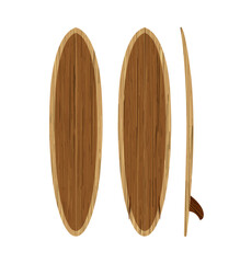 Wood Grain Surfboard Vector Graphic - Surf, Surfing, Surfer