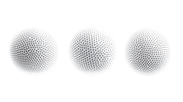 Series of Textured Dot Circles on a White Background Generative AI