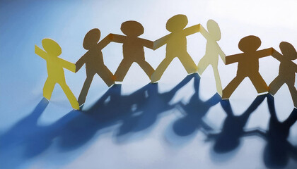 Figuras de hombrecitos recortados en papel