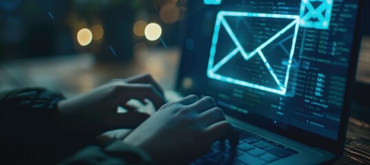 Digital Marketer Customizing E-commerce Email Template with Emphasis on Call to Action