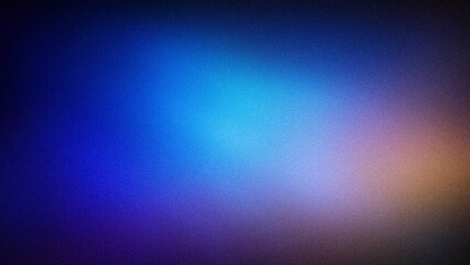 This abstract 4K gradient background showcases vivid blue and purple hues transitioning into warm orange and brown tones, with a grainy texture perfect for creative designs