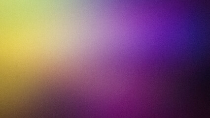 A vibrant abstract gradient with a smooth transition of yellow, green, and purple hues, enhanced by a grainy texture. Ideal for backgrounds and digital designs