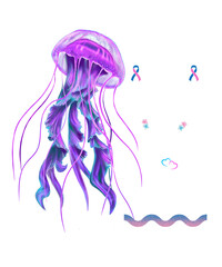 In October We Wear Pink and Blue For Pregnancy Loss Awarenes Design