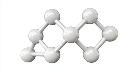 Fototapeta premium A molecular structure represented by interconnected spheres, illustrating a chemical compound or molecular configuration in a simplified model.