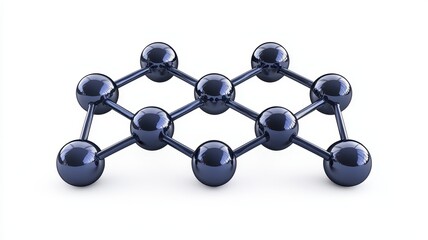 Obraz premium A 3D molecular structure featuring spheres interconnected by lines, representing a molecular or atomic arrangement.