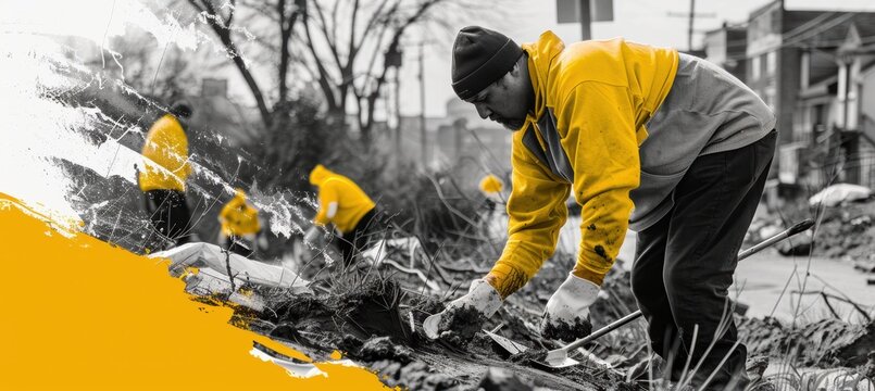Community Clean-Up Event Flyer: Volunteer Effort and Call to Action for Local Support