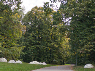 Autumn view of South Park in city of Sofia, Bulgaria